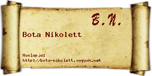 Bota Nikolett névjegykártya