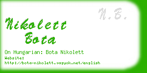 nikolett bota business card